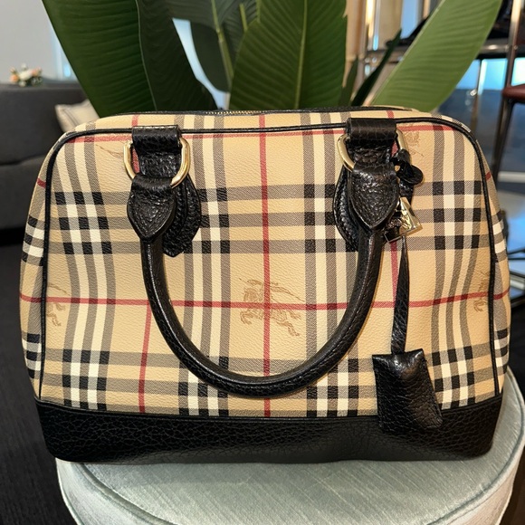 Burberry Haymarket Check Coated Canvas Medium Bowling Bag - Picture 2 of 5